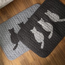 DJAGSO 캣 퀸트 발매트 2color, 그레이