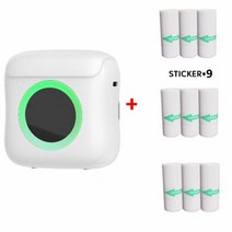 라벨 프린터 휴대용 미니 무선 감열식 셀프 접착 인쇄 스티커 전화 용지, White 9Self-adhesive