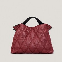 40대 명품 럭셔리 숄더백 여성용 마름모 격자 무늬 다운 나일론 패디드 빅 토트 백 대용량 핸드백 솔리드 숄더 크로스 바디 겨울 가방