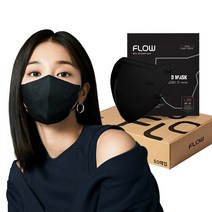 플로우 쉴드 KF94 새부리형 마스크 L 대형, 5매, 10개, 젠틀 블랙