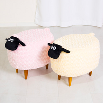 양 모양 스툴 패브릭 화장대의자 동물스툴 보조의자, 핑크