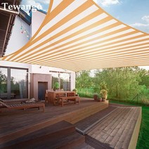 음영 노란색 흰색 줄무늬 패브릭 홈 가정용 정원 전망대 태양 태양광, Yellow White ＋ 3mx4m, [01] Yellow White