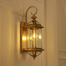 엔틱 황동 벽등 H타입 방수 벽부등, LED 에디슨 램프 4W 전구색 포함