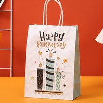 생일 선물 포장 종이 가방 쇼핑백 종이백, 민트캔들