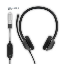 시스코 Cisco Headset 322 USBC Wired Dual OnEar Headphones Webex Controller with Carbon Black 2Year Limi