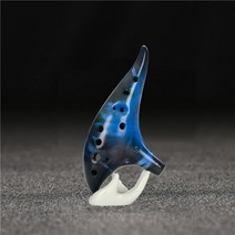세라믹 오카리나 톤 클래식 플루트 악기 12 홀 보호 가방 끈 선물 353308, Royal blue