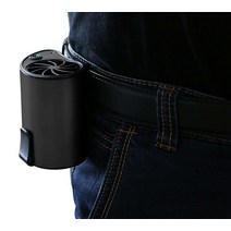 미니 휴대용 USB 충전식 팬 개인 에어컨 선풍기 허리에 착용 가능 캠핑 낚시 야외 작업에 적합함블랙, Black
