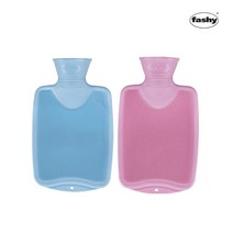FASHY 파쉬 독일 보온 물주머니 단면빗살무늬 0.8L 노커버, 스카이블루