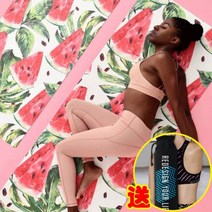 103588 요가 매트 천연 고무 프린트 미끄럼 방지 피트니스 토호 팩, 4 mm(베테랑 타입), 부드러운 수박 패키지 포함