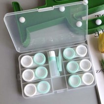 대용량 렌즈 케이스 집게 흡착기 여행용 휴대용 써클렌즈 멀티 간편 보관함, 핑크