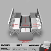 공구가방 백팩 대형 공구박스 이동식 공구함 산업 등급 가정용 휴대용 스테인리스 도구 상자 철물 보관 접, 02 double layer M