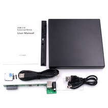외장cd롬 디비디플레이어 리더기 USB 20 SATA 외장 드라이브 DVD CD DVDRom IDE 케이스 박스 127MM 슬림 노, 한개옵션0