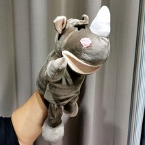 30cm 다리가 있는 동물 손 인형 플러시 토이 늑대 사자 팬더 너구리 이야기, 35CM, Rhinoceros