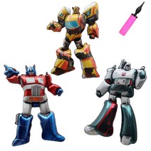 로봇 은박 풍선 3개 세트 + 손펌프 (색상랜덤) 포함, 옐로우 + 그레이 +레드블루 + 손펌프