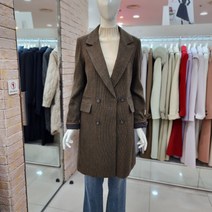JJ JIGOTT 제이제이지고트 뒷 벨트 장식 체크 코트형 자켓 GKAM0JKP3