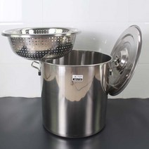 짬통 잔반통 한식뷔폐 스텐 수거통 거름망 음식물받이, 높이 및 통구 42cm 물통 + 배수대 세트