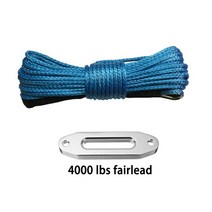 윈치 로프페어리드 합성 ATV/UTV 윈치 케이블 로프 라인 6mm x 15m 및 4000LBS 트랙터 터그용, 03 파란