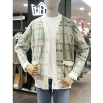 티아이포맨 티아이포맨 22 S/S 베이지 체크패턴 가디건 M222MSW703 BE (P001933869)