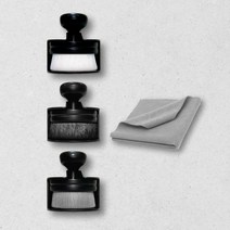 퓨어스타 스탬프 브러쉬 어플리케이터 어플 타이어 드레싱 코팅 보호 광택 트림 타월, 블랙, 옵션01 스탬프 브러쉬+타월