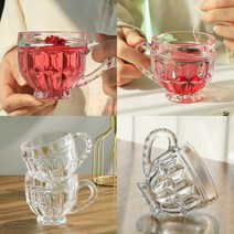 투명 유리 커피 머그 잔 200ml 6P 세트 홈 카페 예쁜 찻잔 커피잔 허브티 아메리카노 에스프레소, 1세트