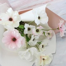 여자지취방 러블리 공간 인테리어소품 조화 신혼부부 꽃장식 실내장식 예쁜꽃 포인트 인조화분, 화이트