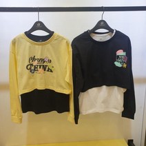 행텐주니어 (부천점)14370-131-482-06 여아 레이어드 민소매+크롭티셔츠 세트(2color)
