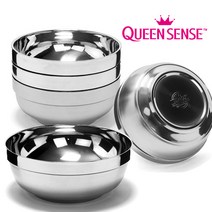 퀸센스 이중 스텐 냉면 그릇 갈비탕 칼국수 냉면기 4P, 01.퀸센스 냉면기 18cm x 4P세트