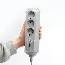 아이정 4000W 고용량 고전력 누전차단 3구 그레이 멀티탭, 1개, 50cm