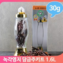녹각영지 담금주 세트 유리병1600ml 녹각영지버섯30g, 1개