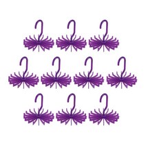 10 조각 다기능 회전 된 타이 랙 18 후크 주최자 홀더 회전식 스카프 걸이 홈 용품 여성 남성을위한 걸이 벨트, 13x12x1.5CM, 플라스틱, 자주색