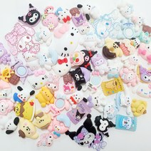 [당일출고] 대용량 산리오 데코덴 파츠 랜덤 100개입 탑꾸 파츠 슬라임 레진 공예 DIY 재료 파츠 도매