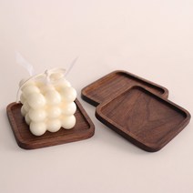사각 티코스터 원목컵받침 우드코스터 커피잔받침 컵받침대 (C타입), 체리, 문구각인(+1000), 포장안함