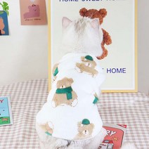 펫먼트 강아지 고양이 실내복 토끼 조끼, 곰돌이조끼