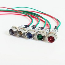 LED 8MM 표시등 방수 신호 램프 리드 와이어 전원 표시 미니, 10pcs-blue-24V