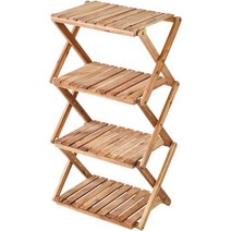 캡틴 스태그 TAIN STAG 목제 랙 수납 선반 4단, 4개 섹션(너비 460mm)
