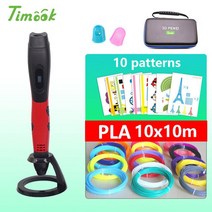 3D펜 정통 3d 펜 3d 인쇄 펜 3d 1 75mm pla 필라멘트 크리스마스 선물 그림 그리기 5 v 2a usb 어댑터, 빨간 펜 PLA100m, 협력사, 13 Red pen  PLA100m