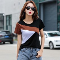 마이네임이즈 파운더스 블라우스 슬림 셔츠 여름 패션 여성 숏 스티치 라운드 넥 반팔 탑과 2575 50