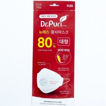 닥터퓨리 KF80 황사마스크 대형 흰색, 1개