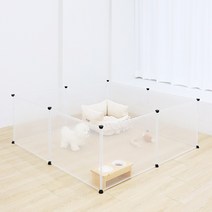 펫초이스 DIY 대형 투명 울타리 8p 세트, 블랙(연결 커넥터)