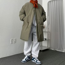 남자 겨울 개파카 보온성 좋은 오버핏 롱 야상 패딩 점퍼
