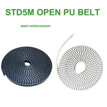컨베이어벨트 롤테이너 체인블럭 폴리우레탄 PU STD5M 톱니 변속기 컨베이어 STS S5M 타이밍 벨트 CNC 기계 모터용 스틸 코드가 있는 개방형, [02] 30mm, [01] white color, [04] 4meter