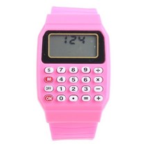 공학계산기 유행 아이 실리콘 날짜 다 전자 계산기 손목 시계, [07] pink