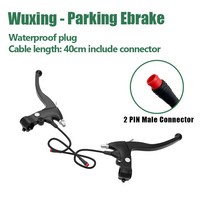 1 쌍 전기 자전거 브레이크 레버 전자 스쿠터 ebike 컷오프 파워 브레이크 알루미늄 합금 핸들 바 전기 자전거 부품 용, Waterproof connector, 한개옵션1