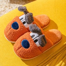 겨울 면 슬리퍼 여자 귀여운 개 커플 홈 보온남 실내 가정용 가을 겨울 두꺼운 바닥 미끄럼 방지