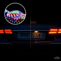 milovhi 밝기조절 12v 24v 차량용 방수 LED바 미등 브레이크 LED 줄조명, 12v 120cm, 흰띠 핑크, 1개