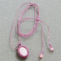 천연 핑크 오팔 목걸이ㅡ마크라메 매듭