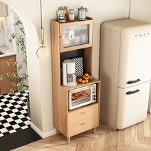 키큰 홈까페수납장 원목 키친 펜트리 홈바 미니오븐 부엌장 커피머신, 50CM 로그 칼라 (조립식)