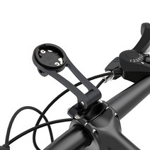 Garmin /Wahoo/Cateye/Bryton과 호환되는 조절 가능한 전면 자전거 컴퓨터 마운트 자전거 속도계 마운트 자전거 폰 마운트 및 손전등 클립 포함(스템 볼트 중앙, Black