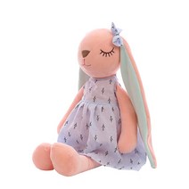 [엘지트윈스인형] 넬라의 옷장 부드러운 토끼 인형, 블루, 35cm