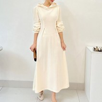 퍼니걸스 9549 데일리 후드 핀턱 롱 원피스 여성의류